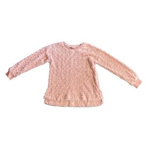 {Knapp Studio} rose patterned fluffy long sleeve pull over sweater
